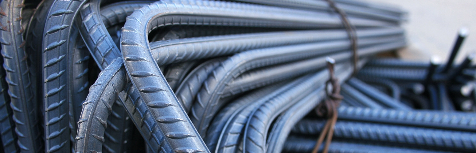 Bundle of fabricated rebar.