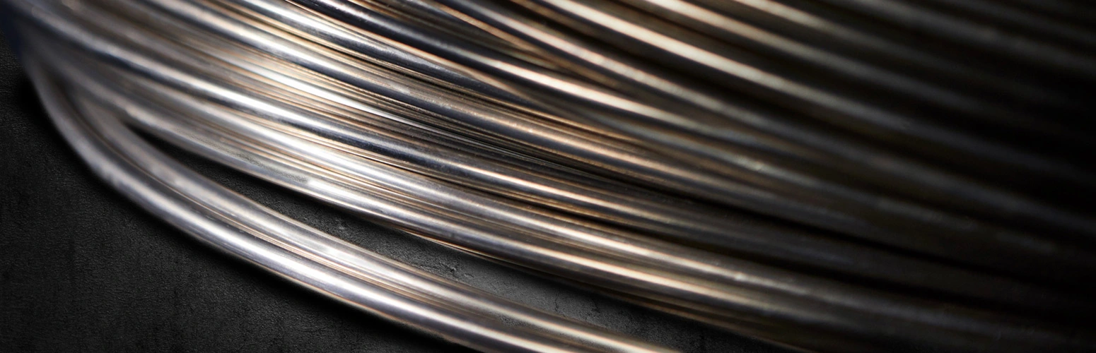 A coil of metallic wire rod.