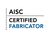 Image that reads "AISC Certified Fabricator" in capitalized text.